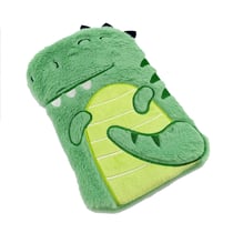 Bouillotte enfant dinosaure en fourrure verte