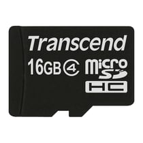 Transcend Carte MicroSD 16 Go Class 4 TS16GUSDHC4 Transfert Fluide Noir
