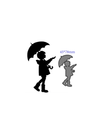 Die petite garçon sous son parapluie