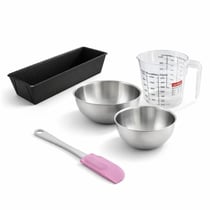 Set pâtisserie avec moule à cake 25,5 cm, 2 bols à mixer, verre mesureur et spatule Zenker