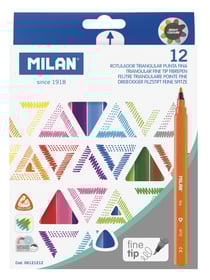 Boîte 12 feutres triangulaires pointe fine