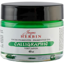 Encre de calligraphie pigmentée - Vert Japon - Jacques Herbin - Flacon 40ml
