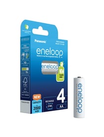 Blister de 4 Piles Rechargeable NiMH Mignon AA 1900 mAh Ready to use