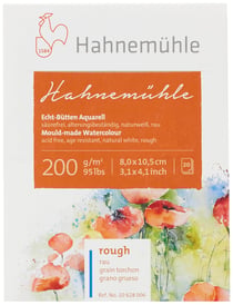 Bloc papier Aquarelle  200- Hahnemühle - 200 g/m² - Grain torchon - 8 x 10,5 cm - 20 feuilles