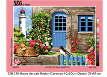 Canevas antique Havre de paix breton 45x60cm