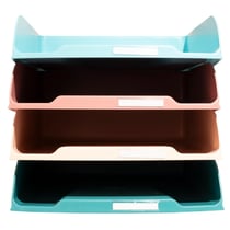 Set de 4 Corbeilles à courrier Combo Styli Skandi - Couleurs assorties - Exacompta