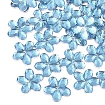 50 Perles strass cabochon Fleur Strass Bleu 9 mm Acrylique à coller - Dos Argenté - Creation Diy
