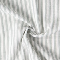 Tissu Double gaze de Coton Gipsy Rayé Vert de gris sur fond Blanc cassé