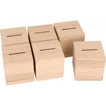 6 tirelires cube 6x6x6 cm bois - Artemio