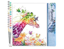 Peinture par Numéro Figured'Art - Girafe Colorée Moderne - Kit de Loisir Créatif DIY Numéro d'Art Complet - 40x50cm sans châssis en bois