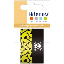 Masking Tape Halloween - Tête de mort - 1,5 cm x 5 m - 2 pcs