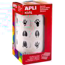 Rouleau de gommettes rondes - 20 mm - Motif empreintes d'animaux - Apli