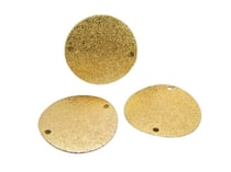 4 Connecteurs sequins ronds 25mm doré pailleté