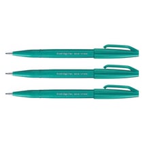 Lot de 3 stylos feutres pinceaux - PENTEL ARTS - Turquoise - Brush Sign Pen SES 15