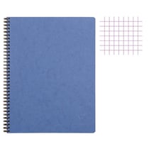 Cahier - A4+ - 22,5x29,7cm - Petits carreaux - 160 pages - Couverture bleu - Spirale