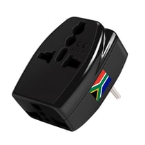 Akashi Adaptateur de Voyage Prise Type D Afrique du Sud 3 sorties Noir