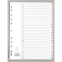 Intercalaires imprimés à touches plastifiées - 20 touches AZ - A4 - Blanc - x 10 - Exacompta