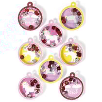 8 stickers 3D - Boules Licorne 4,5 cm