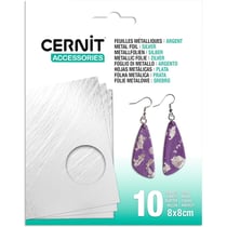 10 feuilles métallisées - Argent - Loisirs créatifs - Cernit
