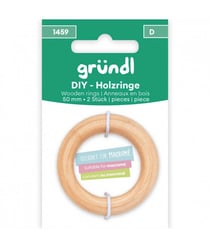 Lot 2 anneaux en bois DIY 50 mm - Grundl Marron