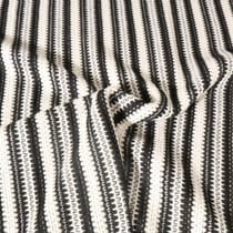 Tissu Crochet ajouré rayé Noir et Blanc