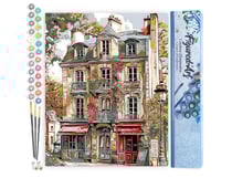 Peinture par Numéro Figured'Art - Façades vintage de Paris - Kit de Loisir Créatif DIY Numéro d'Art Complet - 40x50cm sans châssis en bois