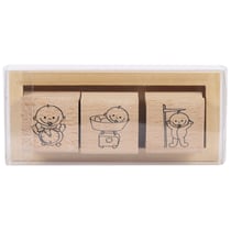 Tampon en bois Naissance 3 pièces