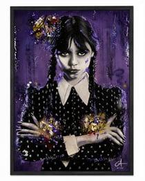 Affiche encadrée déco pop art — Le Paradoxe du Silence — Art mural — Calbarracin — cadre bois — 70 x 50 cm