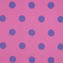 Tissu Jersey Coton Pois 32 mm sur fond Rose fuchsia