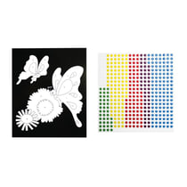 Tableau sticker au numéro avec sticker epoxy papillon 22 x 18,5 cm