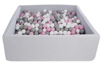 Piscine à balles pour enfant, 120x120 cm, Aire de jeu + 900 balles blanc,rose clair,gris - Velinda