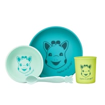 Set Repas Silicone Sophie La Girafe Azur - Vulli
