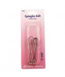 Epingles kilt nickelées X 2 - 75mm - Distrifil Jaune