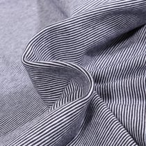 Tissu Jersey Coton Stripe mini sur fond Bleu marine - Au mètre