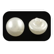 20 BOUTONS de TIGE Blanc NACRE Aspect Perle nacrée Acrylique diamètre 10 mm 1 trou - couture