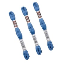 Lot de 3 échevettes 10m DMC Fil retors mat canevas tapisserie 100% coton bleu 2798