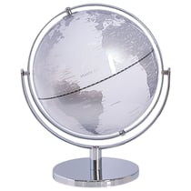 Globe Terrestre Noir et Argenté à Poser Dans Chambre ou Bureau s'Adapte à Tout Type de Décoration d'Intérieur Moderne et Traditionnel Beliani