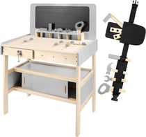 Mamabrum Établi Atelier De Bricolage En Bois Pour Enfant 93 X 70 X 46 Cm +50 Pièces