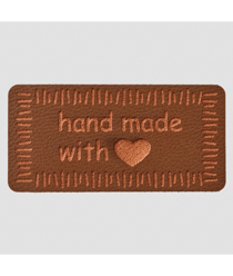 Étiquettes rectangulaires "Handmade" Prym – 40 x 20 mm – En PVC souple – Pour créations textiles faites main 020 brun moyen