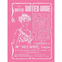 Pochoir plastique souple réutilisable 21 x 27 cm Fabrika Decoru COUTURE 083