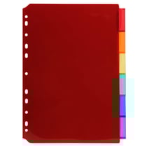 Intercalaires PP transparent couleurs avec porte étiquette A4 6 positions - Couleurs assorties - x 10 - Exacompta