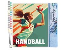 Peinture par Numéro Figured'Art - Affiche sportive Handball - Kit de Loisir Créatif DIY Numéro d'Art Complet - 40x50cm sans châssis en bois