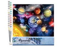Peinture par Numéro Figured'Art - Système solaire - Kit de Loisir Créatif DIY Numéro d'Art Complet - 40x50cm sans châssis en bois