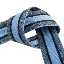 Bobine 15m sangle chinée 40mm Bleu ciel et Noir
