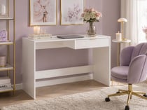 Bureau Panneau de particules de bois Blanc LUTETIA - Beliani