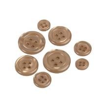 Lot de 3 boutons ronds 4 trous beige foncé