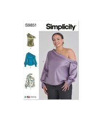 Patron Simplicity 9851 - Hauts pour dames et femmes taille n°38-46