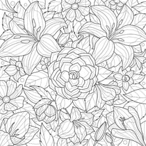 Tableau sur toile fleurs à colorier 30x30 cm
