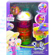 Coffret polly pocket parc aquatique grand hôtel de polly + 2 figurines + 23 accessoires - mattel - hfp99 - poupée