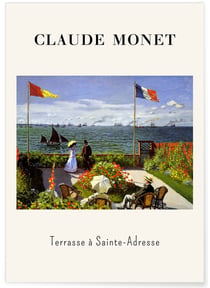 Affiche Claude Monet - Terrasse à Sainte-Adresse | A3 : 29,7x42cm